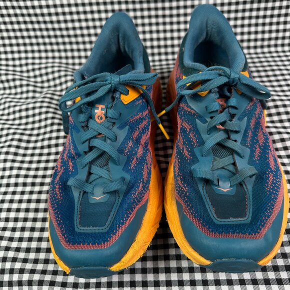 Hoka Speedgoat 5 Blue Orange Trail Running Shoe No Insoles Women's Size 6.5 B - Picture 2 of 6
